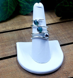 Plated Onyx w/Silver - The Twisted Ring