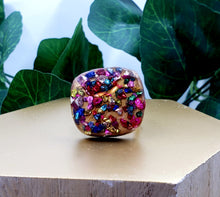 Load image into Gallery viewer, Groovy Bamboo Wood &amp; Glass Domed Ring
