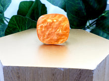 Load image into Gallery viewer, Groovy Orange Glitter Domed Ring
