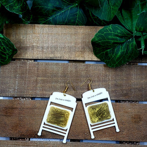 Folding Chair Dangles LIMITED EDITION w/Gold Seat