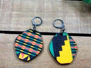 Small African Print Bauble Dangle Earrings