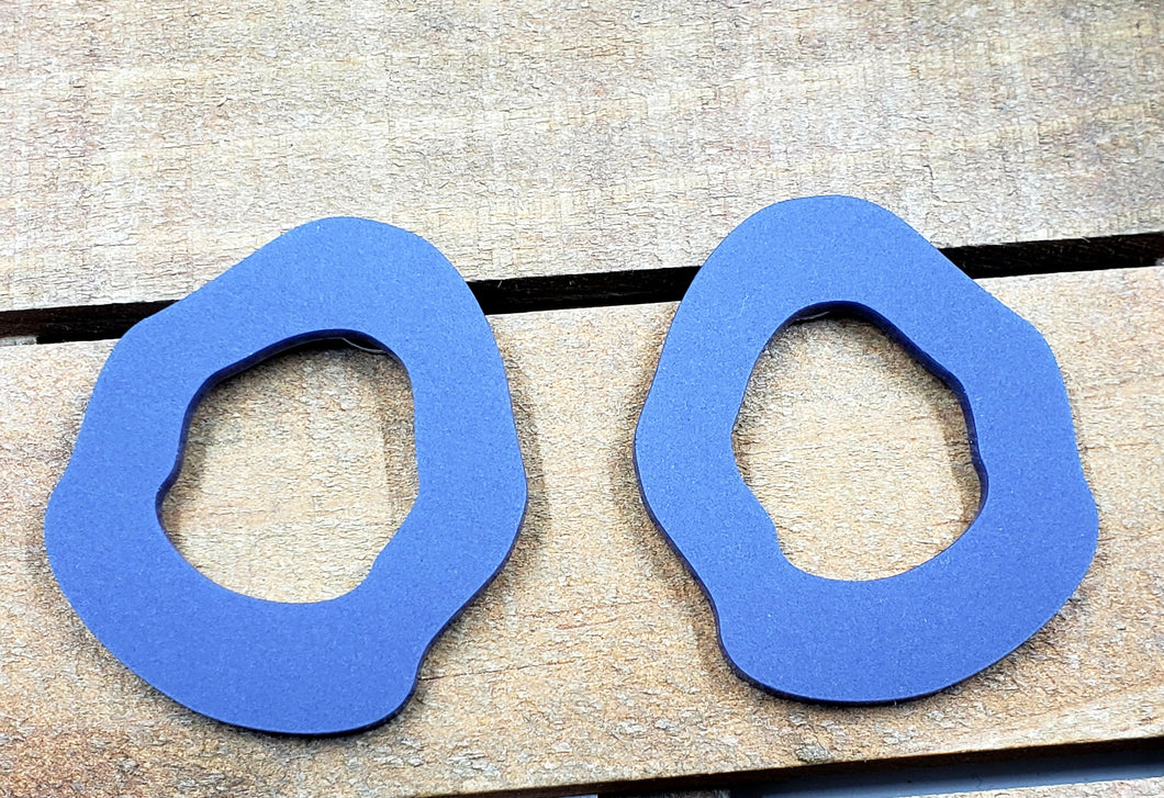 Small Potato Stud Hoops - Navy Blue (Matte)