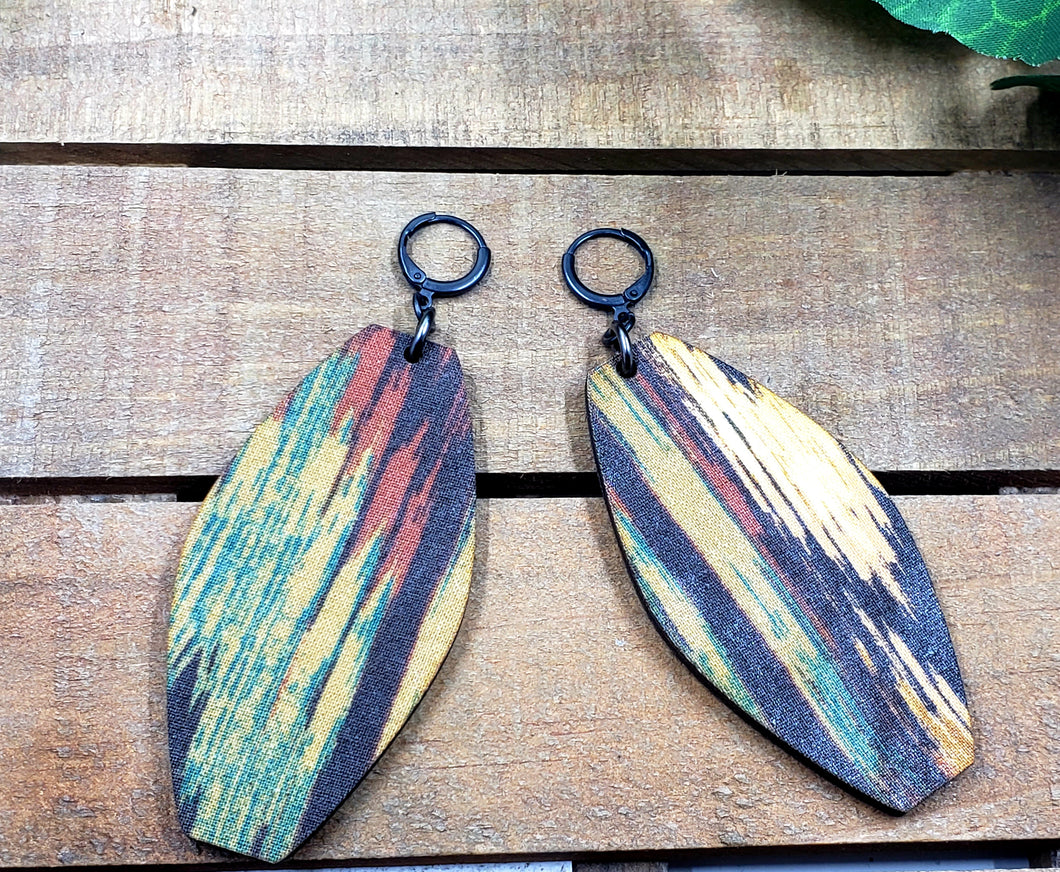 MED Color Abstract Bobble Wood Dangles