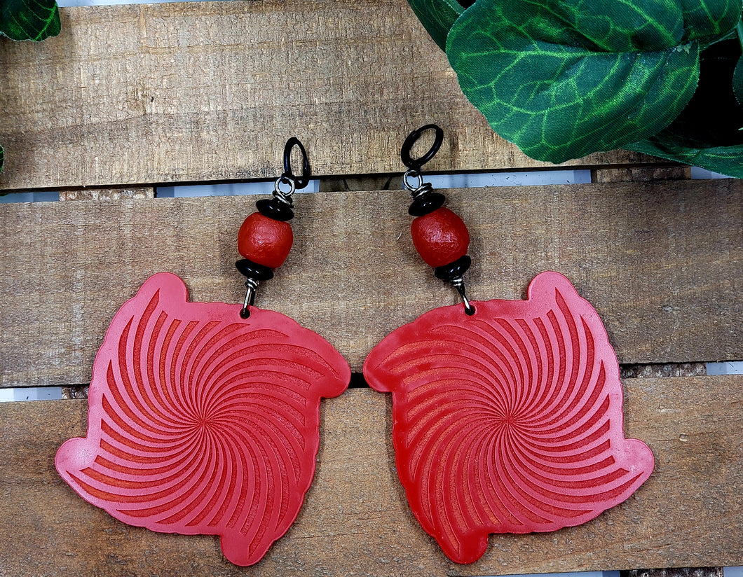 Swirl Dangles - Red