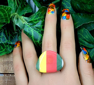 Rainbow Love Domed Ring (Various Options)