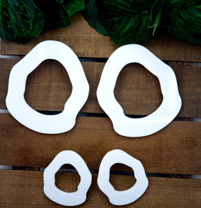 Potato Stud Hoops - Glossy White (Two Sizes)