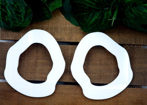 Potato Stud Hoops - Glossy White (Two Sizes)