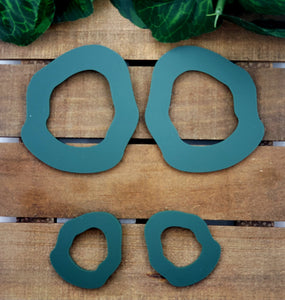 Potato Stud Hoops - Hunter Green (Two Sizes)