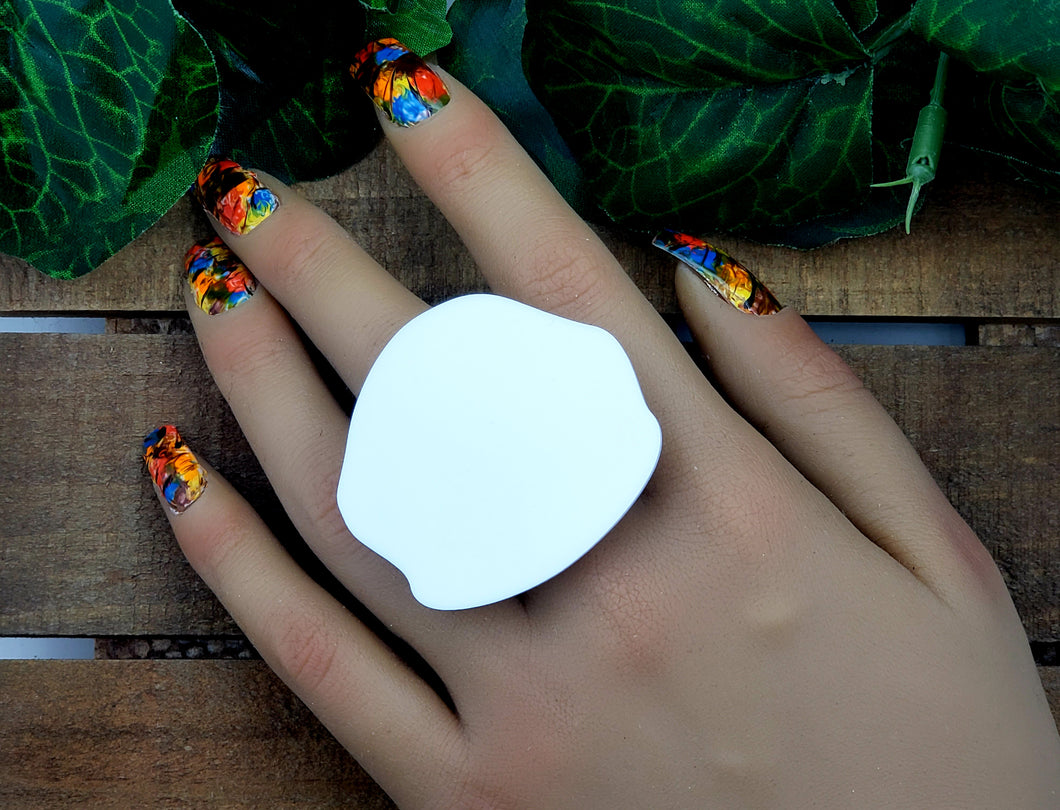 The Spot Statement Ring - White