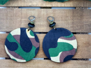 Round Circle Dangles - Camouflage