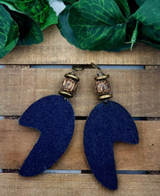 Load image into Gallery viewer, Fierce Warrior Dangles - Dark Blue Denim
