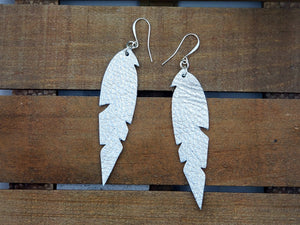 Small Feather Leather Earrings (Various Options)