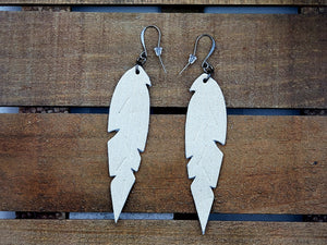 Small Feather Leather Earrings (Various Options)