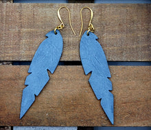 Load image into Gallery viewer, Small Feather Leather Earrings (Various Options)
