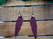 Load image into Gallery viewer, Small Feather Leather Earrings (Various Options)
