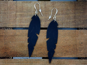 Small Feather Leather Earrings (Various Options)