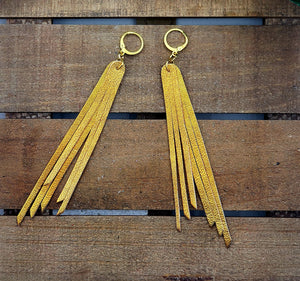 Tassel Strips Leather Earrings (Various Options)