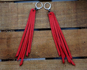 Tassel Strips Leather Earrings (Various Options)