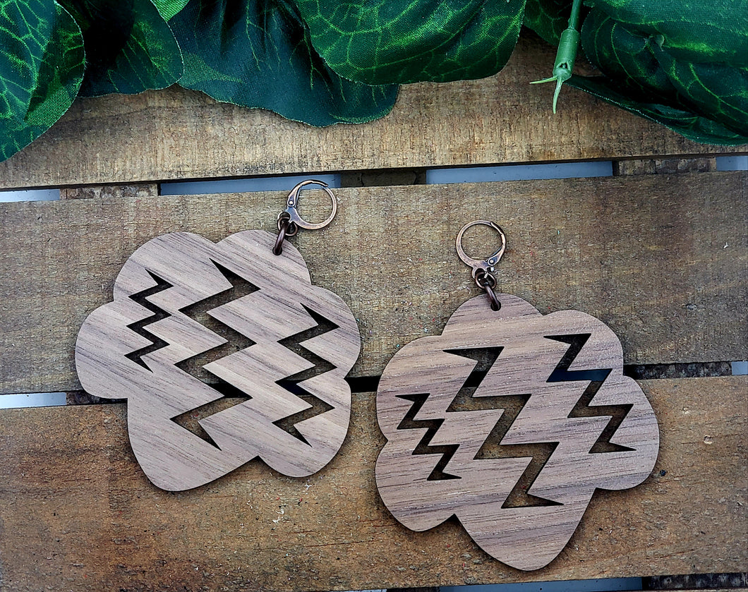 Lightning & Clouds Earrings - WOOD v2