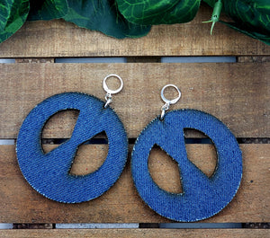 That Girl Wood Hoops - Denim