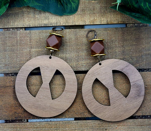 That Girl Wood Hoops - Walnut Wood