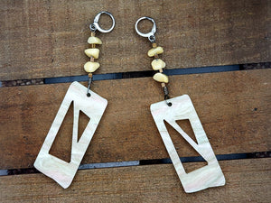 Geo Hooped Rectangle Earrings