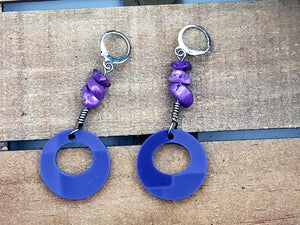 Mini Hoop Dangles w/Precious Stones (Various Options)