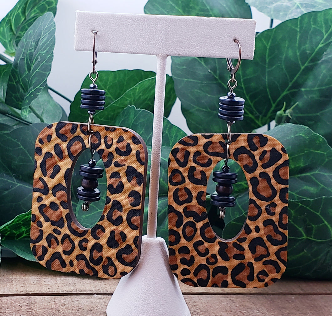 In the Groove Hoop Dangles - Leopard Print