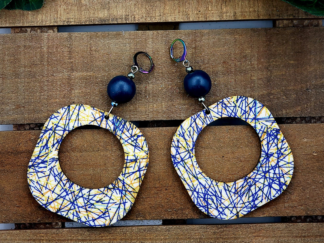 Get Groovy Wood Hoop Dangles - Stripe