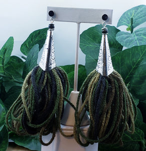 The Queen's Tassel! (Tassel) Earrings - Camo/Silver