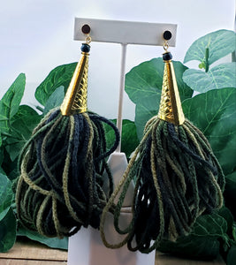 The Queen's Tassel! (Tassel) Earrings - Camo/Gold