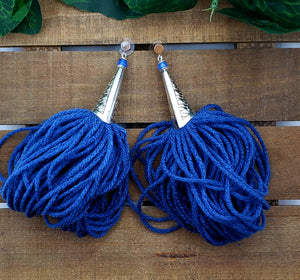 The Queen's Tassel! (Tassel) Earrings - Denim Blue