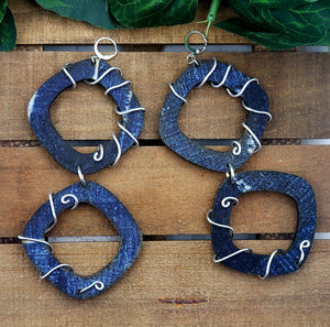 Groovy Double Denim Diamond Hoops v2