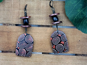 Swirled in Peace Clay Dangle Earrings