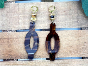 The Symbol Hoop Earrings w/Precious Stones