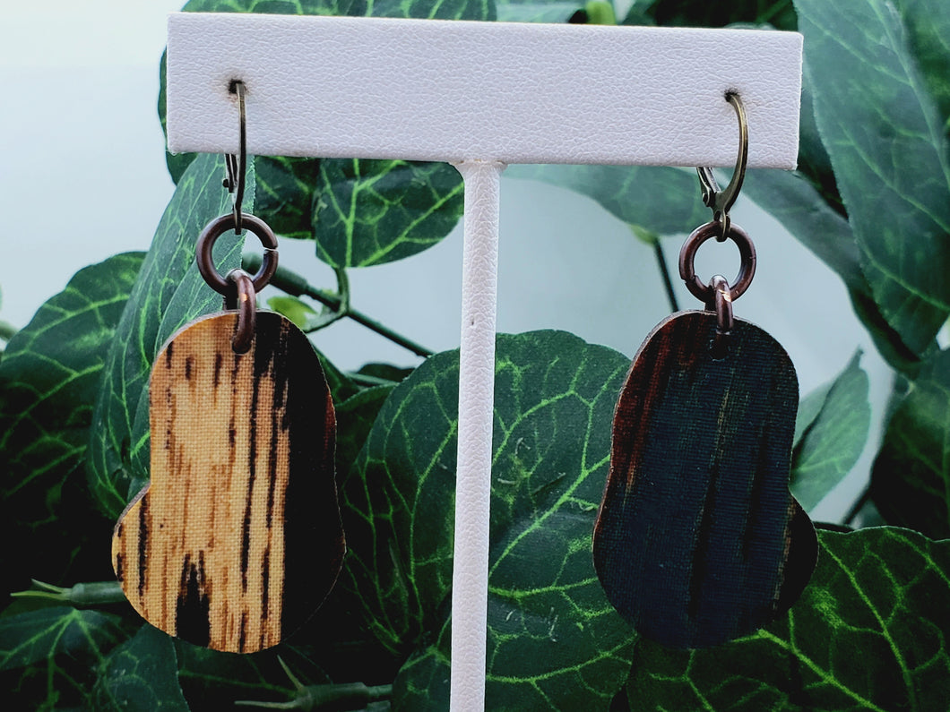 Mini Abstract Potato Dangle Earrings - Abstract Print