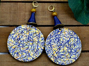 Round Circle Dangles - Stripe Pattern