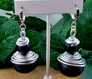 The Spiraled Wood Dangles - Hannah