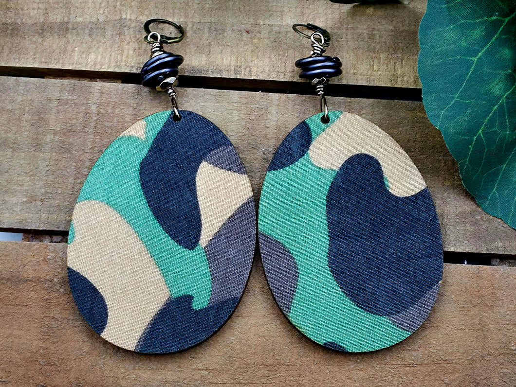 Oval Dangles - Camouflauge