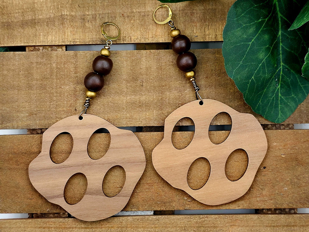 Classic Hunter Walnut Wood Cookie Dangles