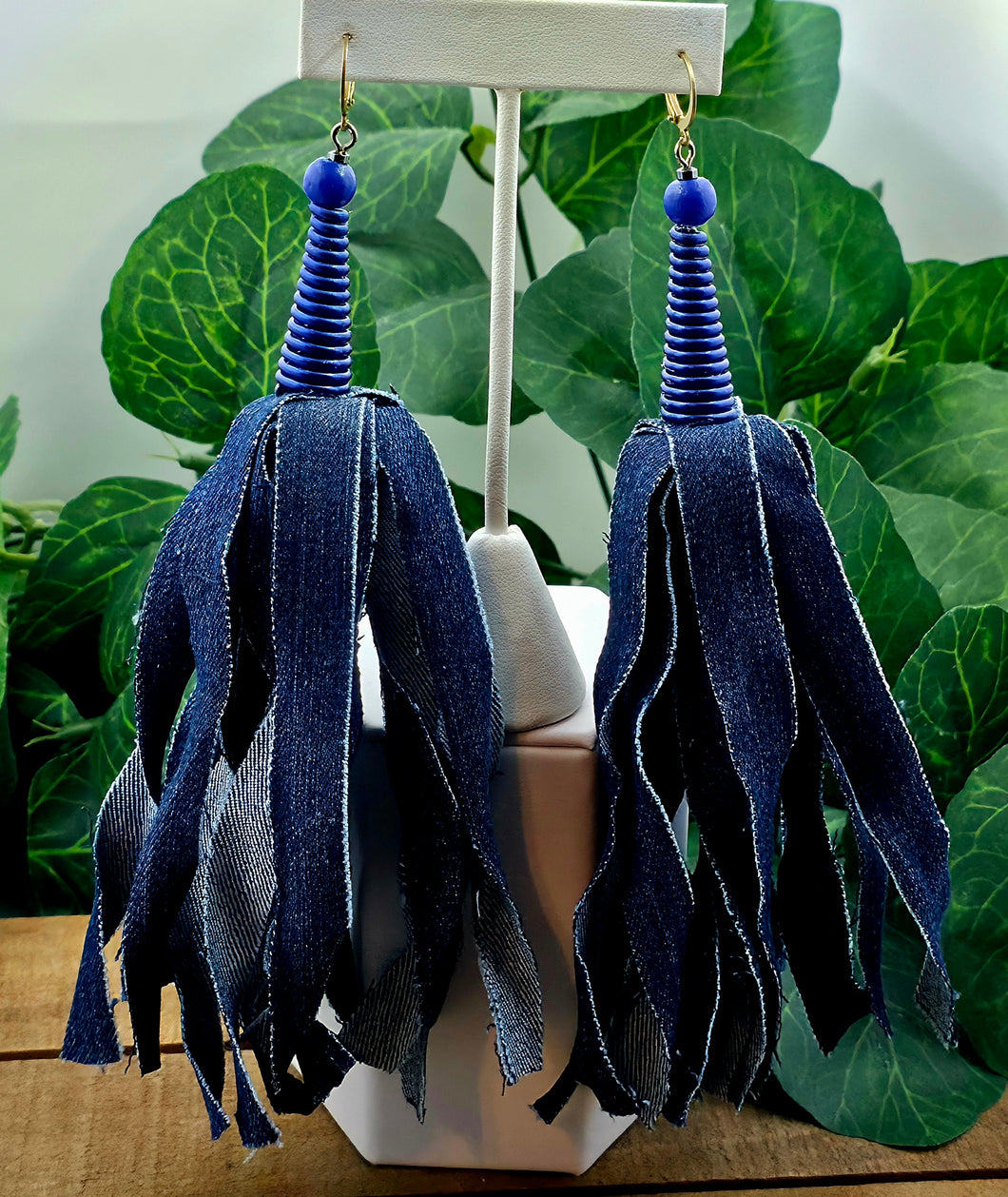Tassel Denim (Medium) Earrings