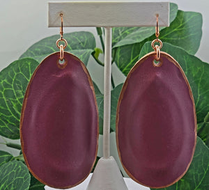 The Buckle Leather Earrings - Maroon