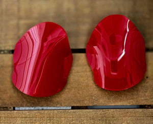 The Petal Studs - Glossy Red - MED