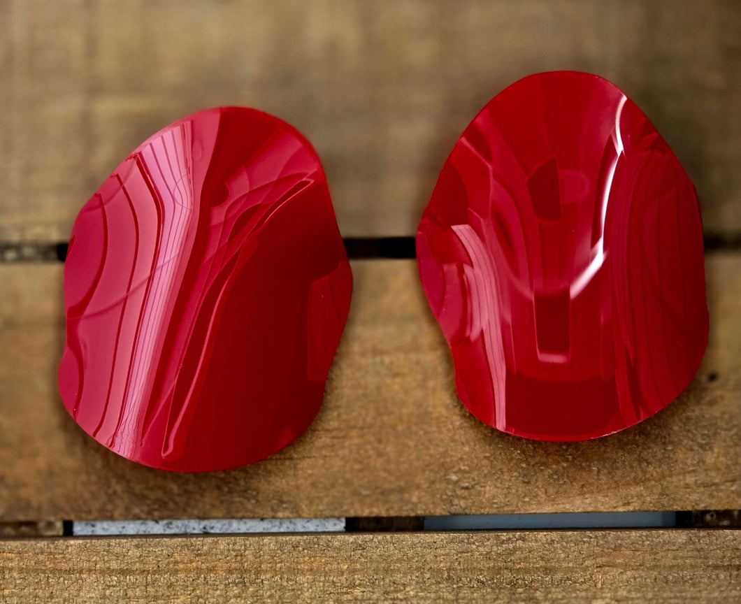 The Petal Studs - Glossy Red - MED