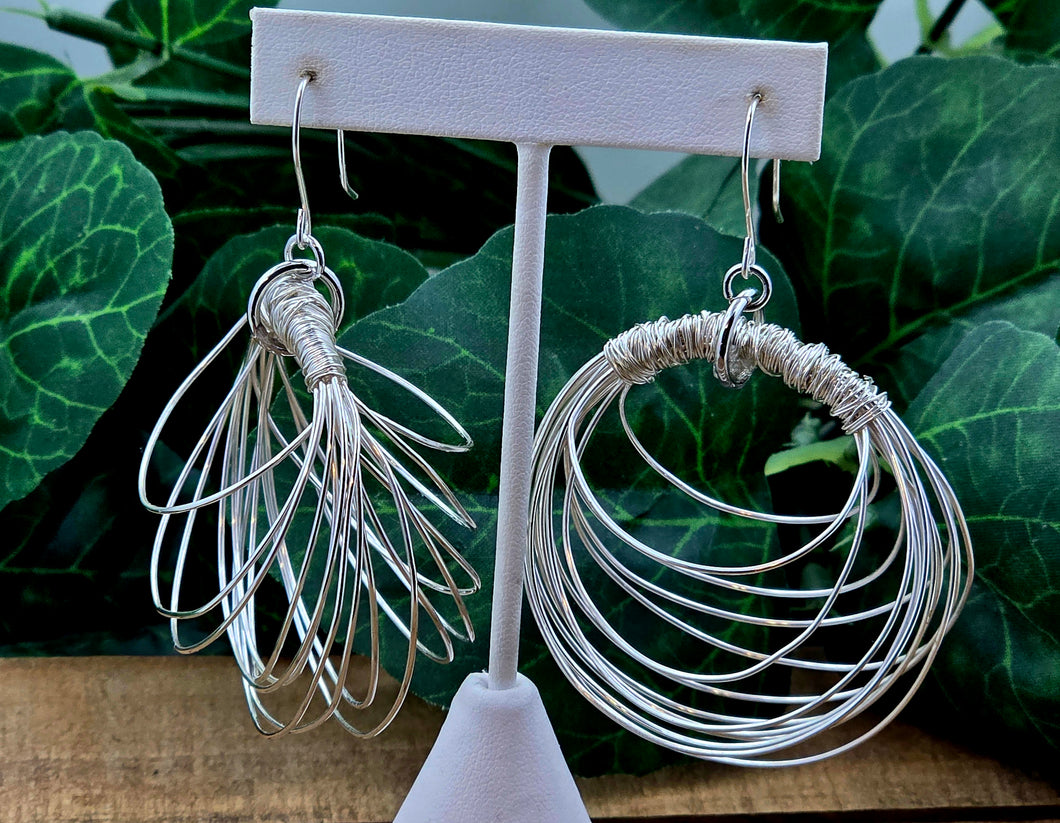 The Scribble Hoops - Silver - Small