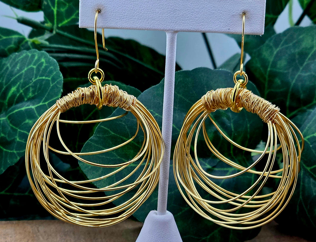 The Scribble Hoops - Gold - Small