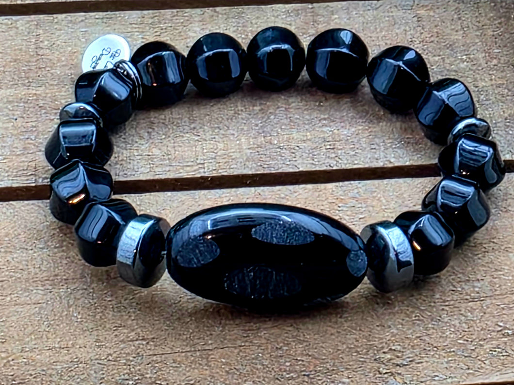 Black Stone Bracelet- Women