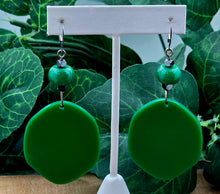 Load image into Gallery viewer, Saucy Camo Dangle Earrings w/Semi Precious Stones -SMALL
