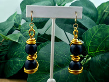 Load image into Gallery viewer, The Spiraled Double Ball Wood Dangles - SM - (VARIOUS OPTIONS) (Copy)

