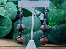 Load image into Gallery viewer, The Spiraled Bicone Double Wood Dangles - SM - (VARIOUS OPTIONS)
